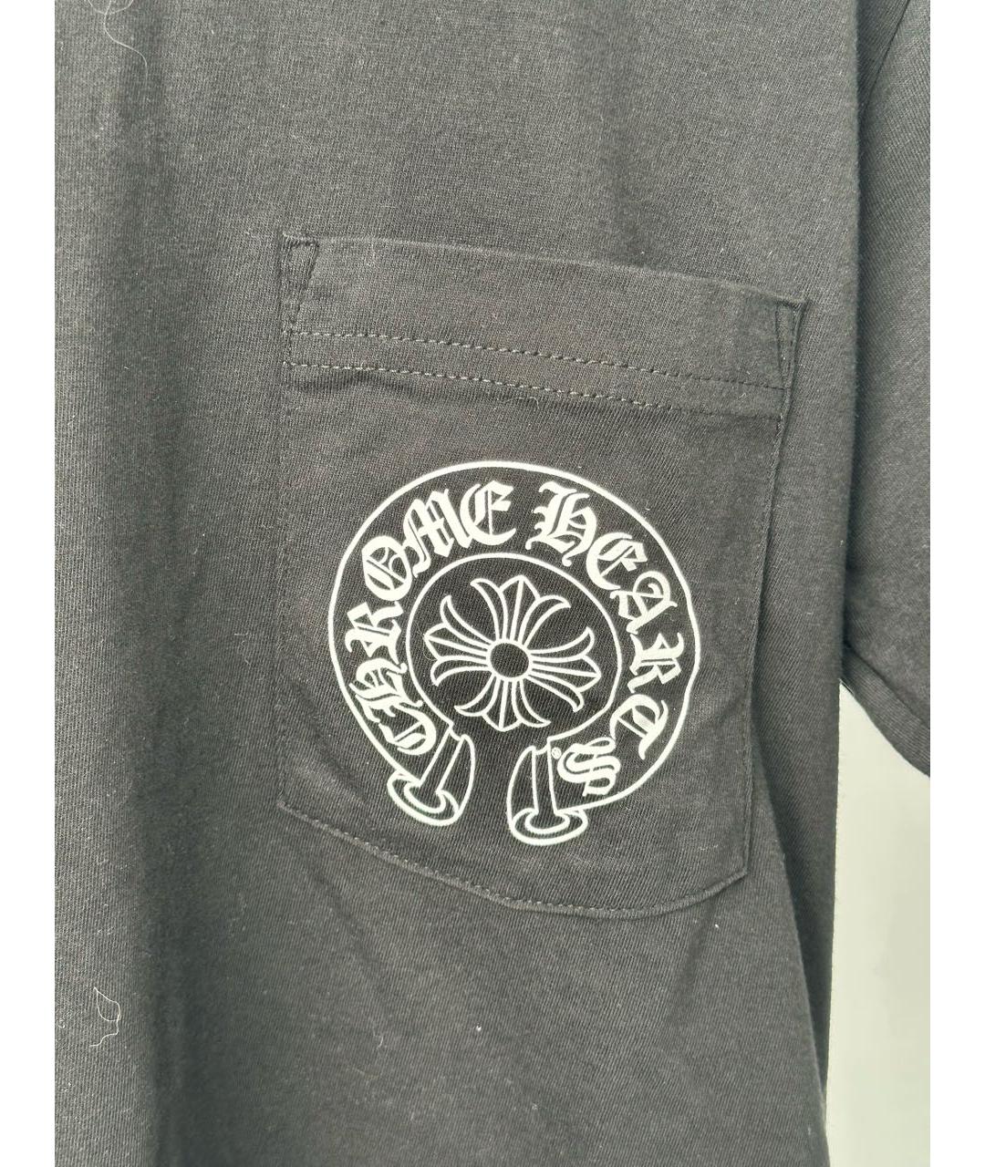 CHROME HEARTS Черная хлопковая футболка, фото 4