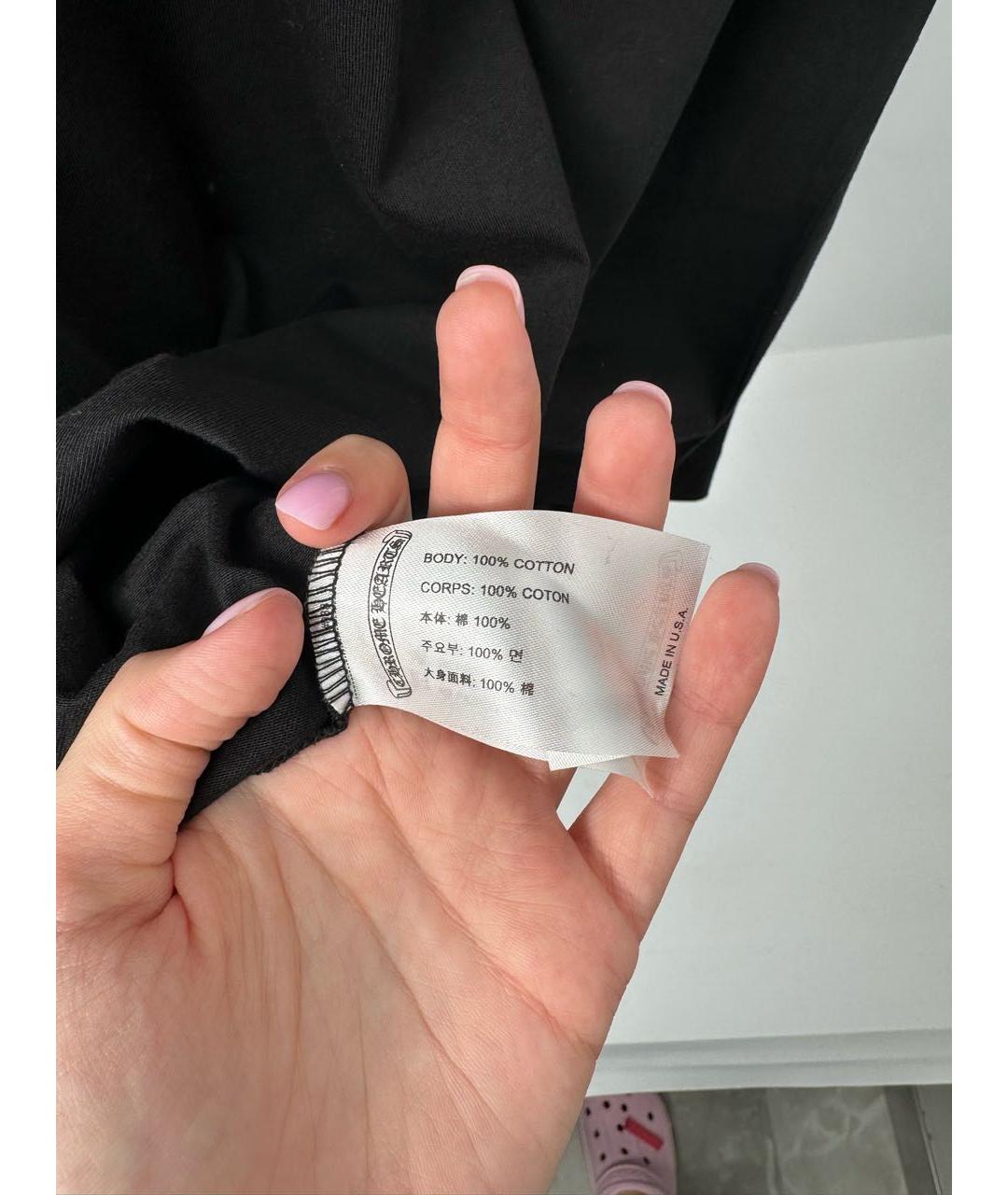 CHROME HEARTS Черная хлопковая футболка, фото 5