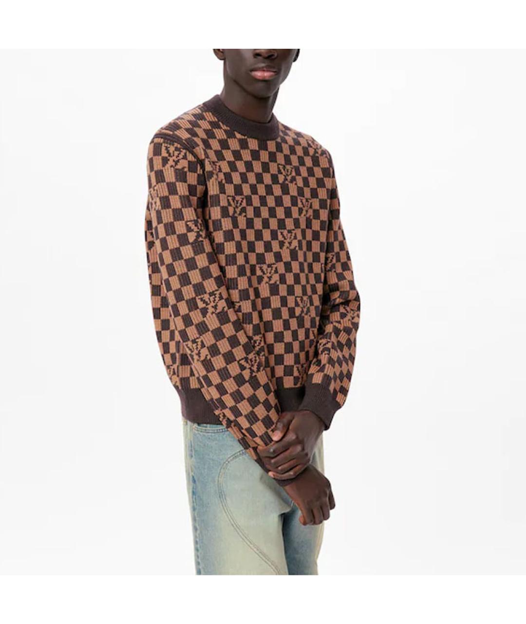 LOUIS VUITTON Коричневый шерстяной джемпер / свитер, фото 4