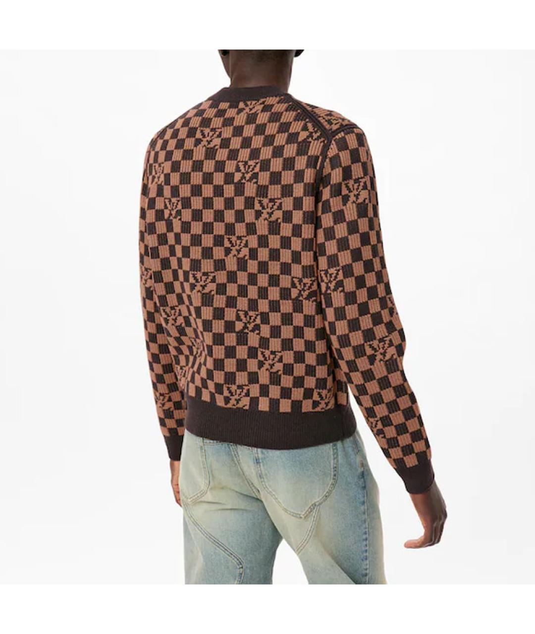 LOUIS VUITTON Коричневый шерстяной джемпер / свитер, фото 5