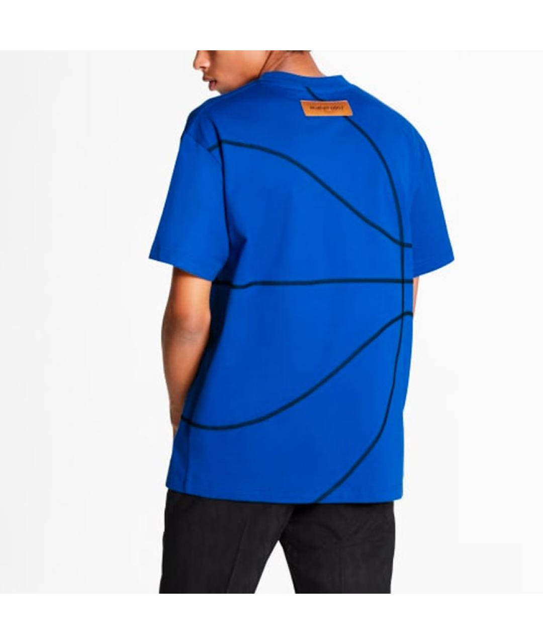 LOUIS VUITTON Синяя хлопковая футболка, фото 3