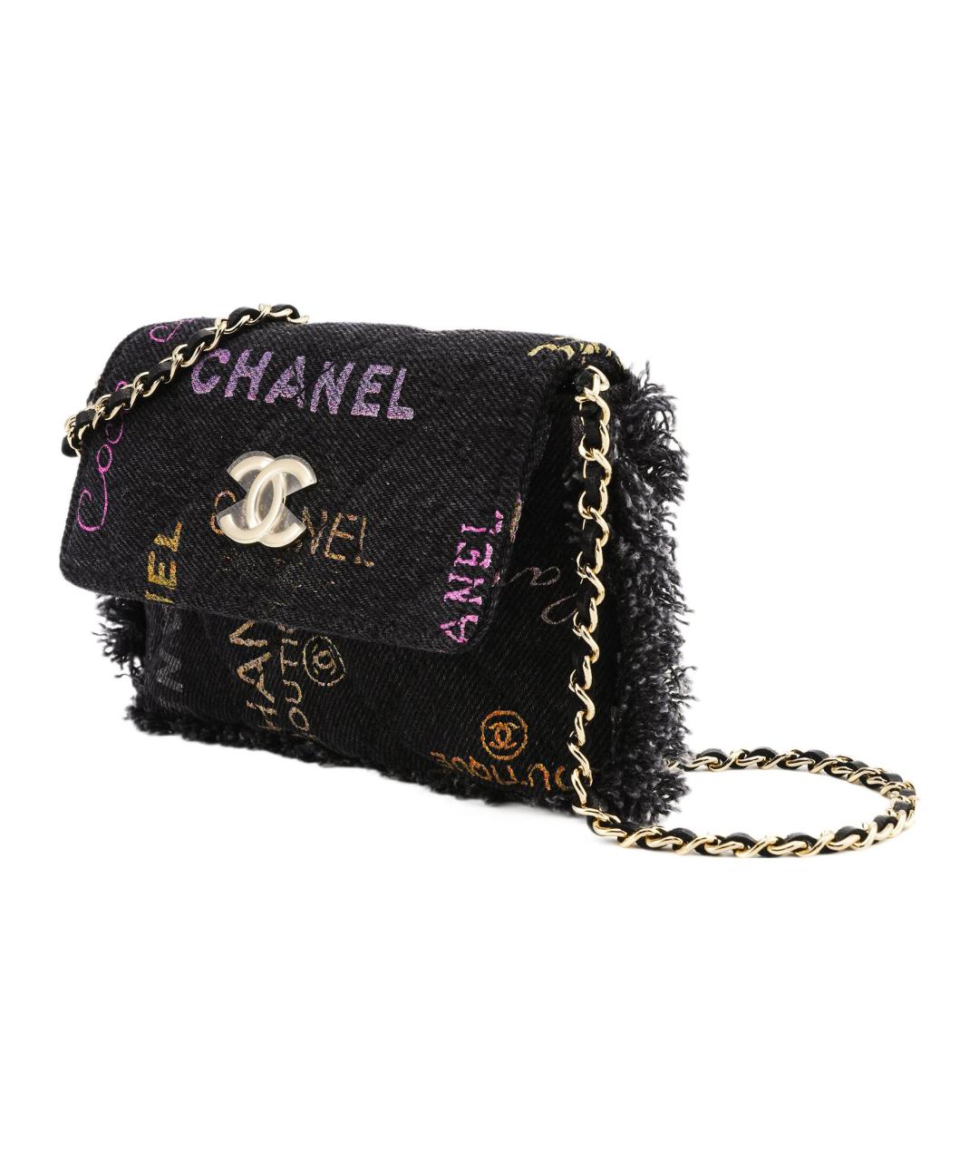 CHANEL Антрацитовая деним сумка через плечо, фото 2