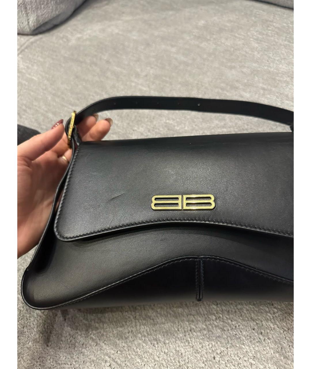 BALENCIAGA Черная кожаная сумка через плечо, фото 7
