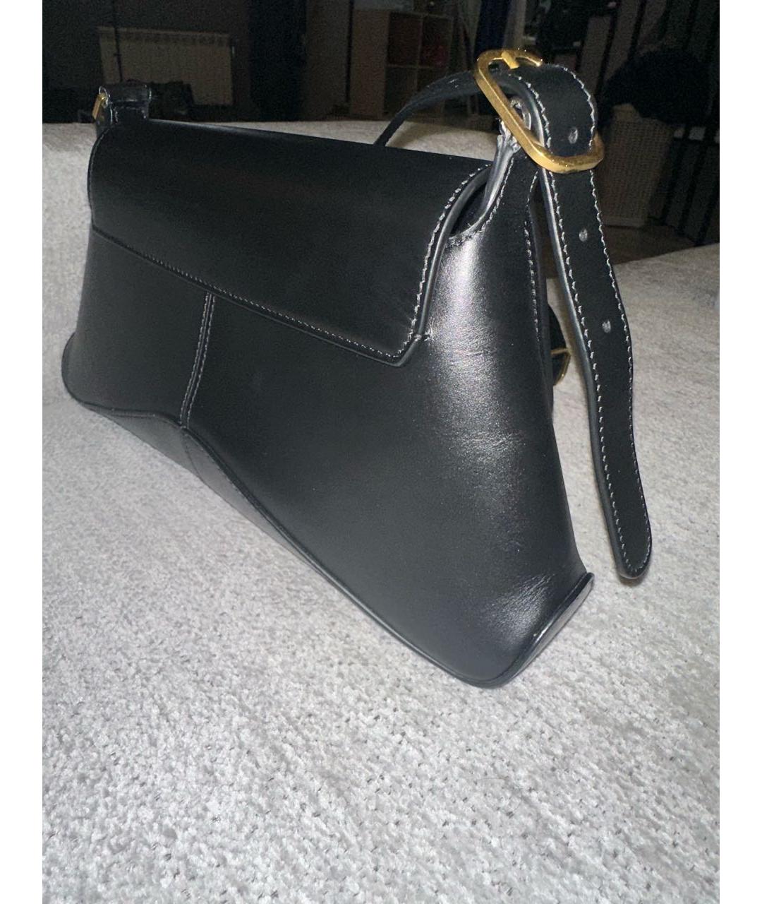 BALENCIAGA Черная кожаная сумка через плечо, фото 3