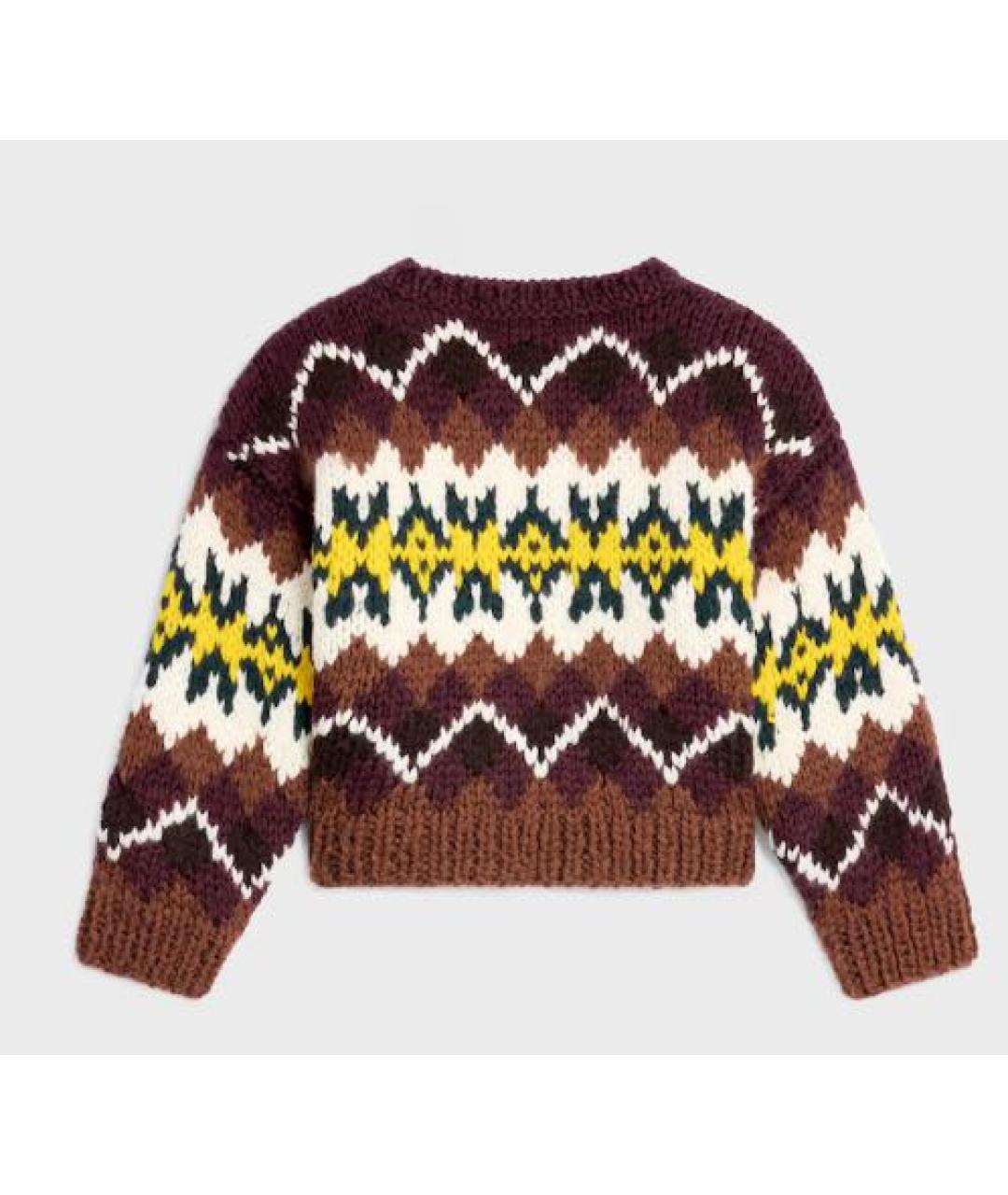 CELINE Бордовый шерстяной джемпер / свитер, фото 2