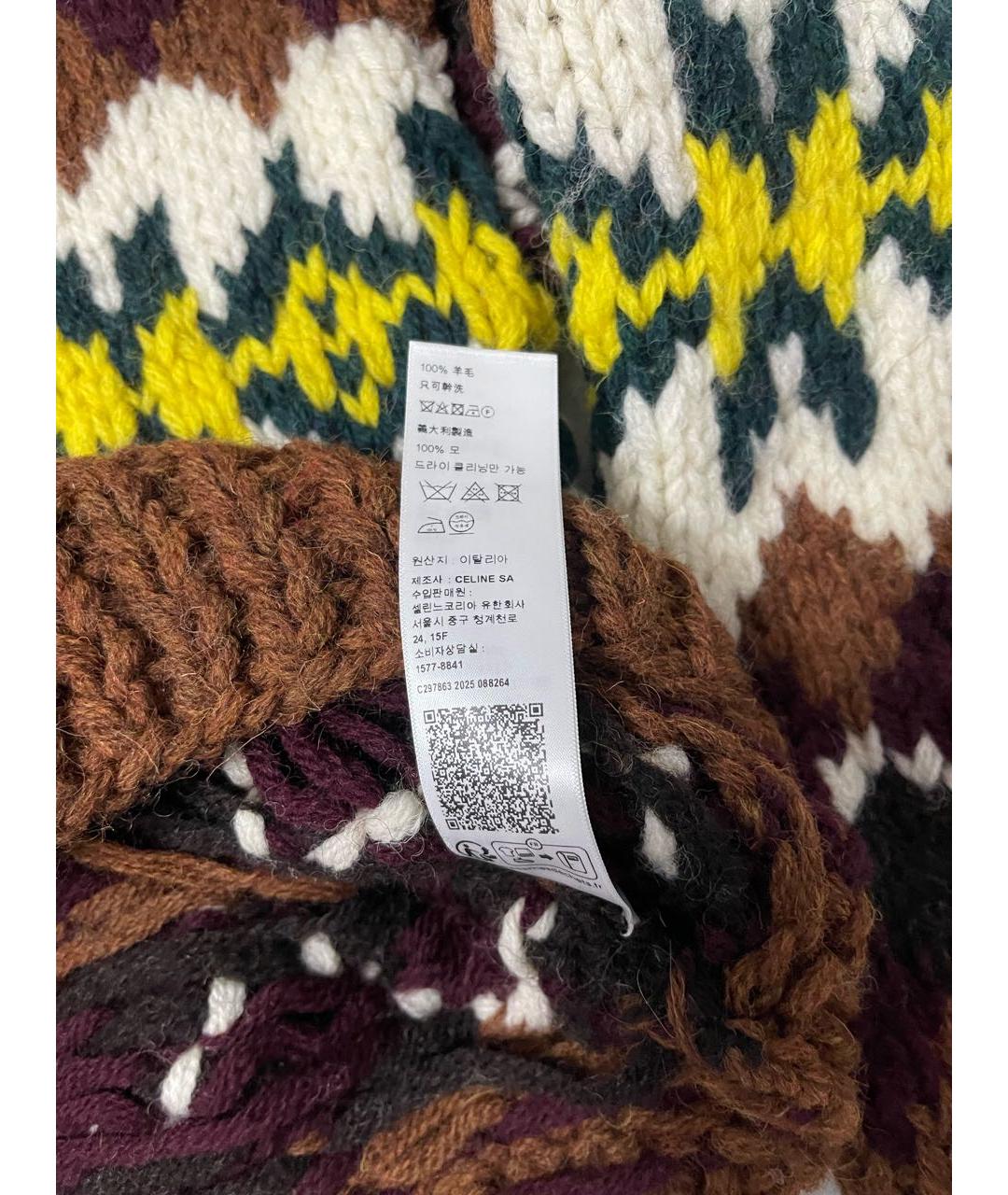 CELINE Бордовый шерстяной джемпер / свитер, фото 3