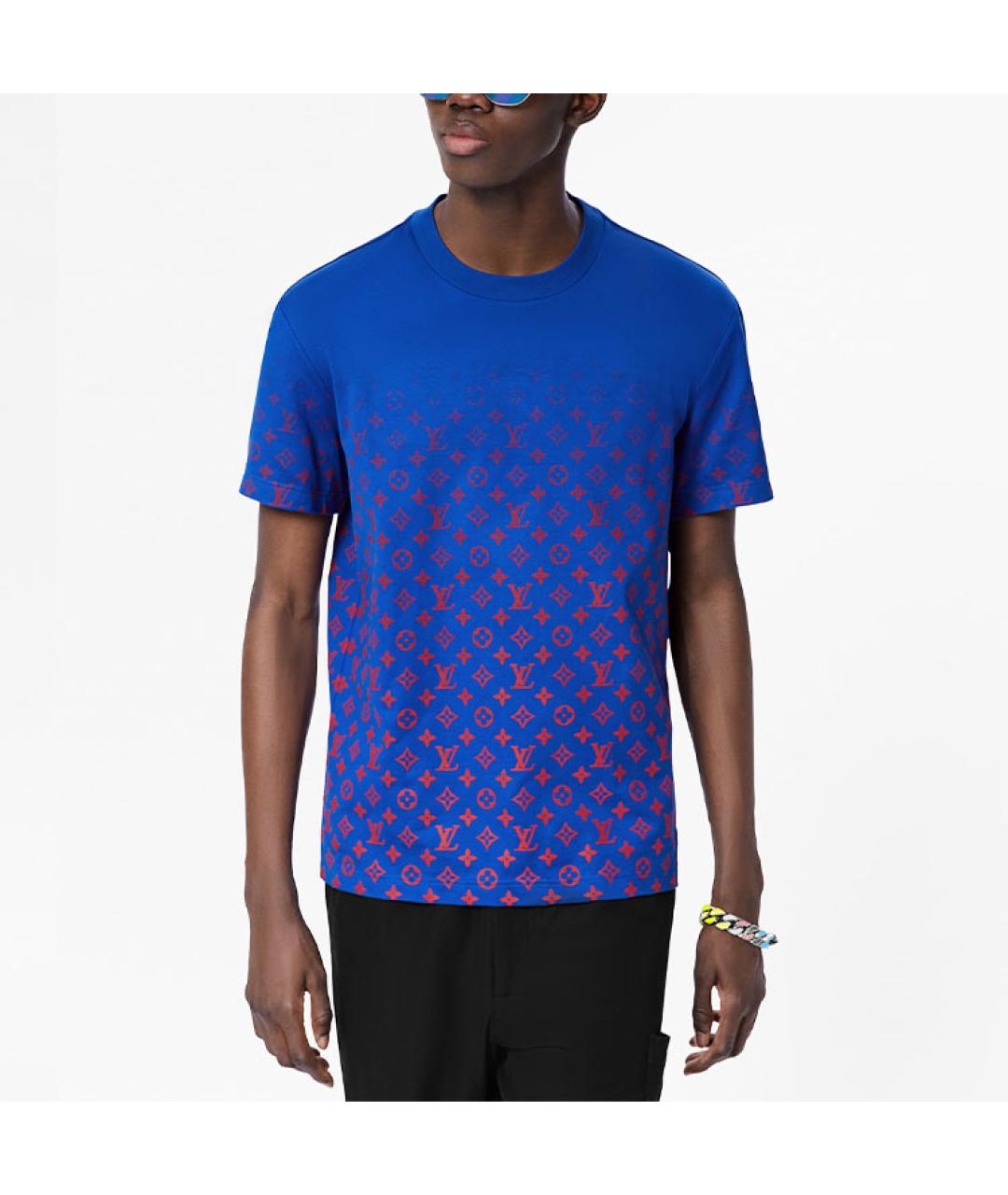 LOUIS VUITTON Синяя хлопковая футболка, фото 4