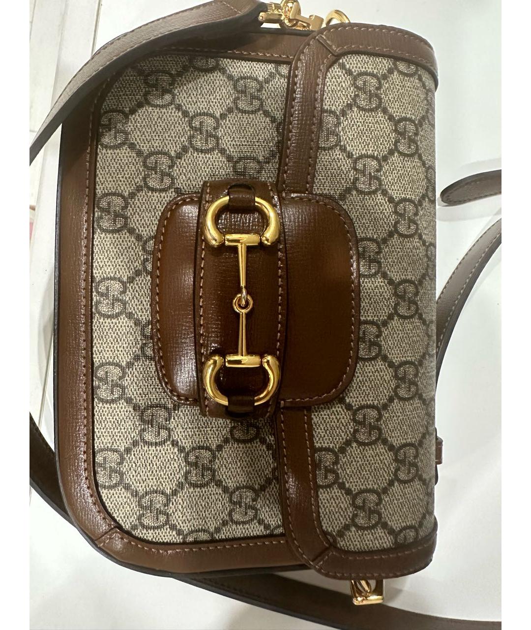 GUCCI Коричневая кожаная сумка через плечо, фото 8