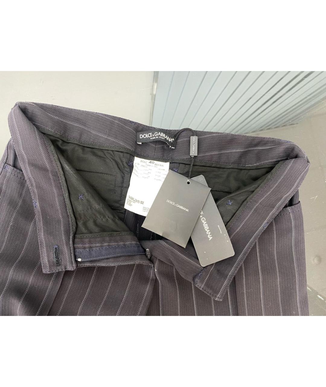 DOLCE&GABBANA Черные хлопковые прямые брюки, фото 3