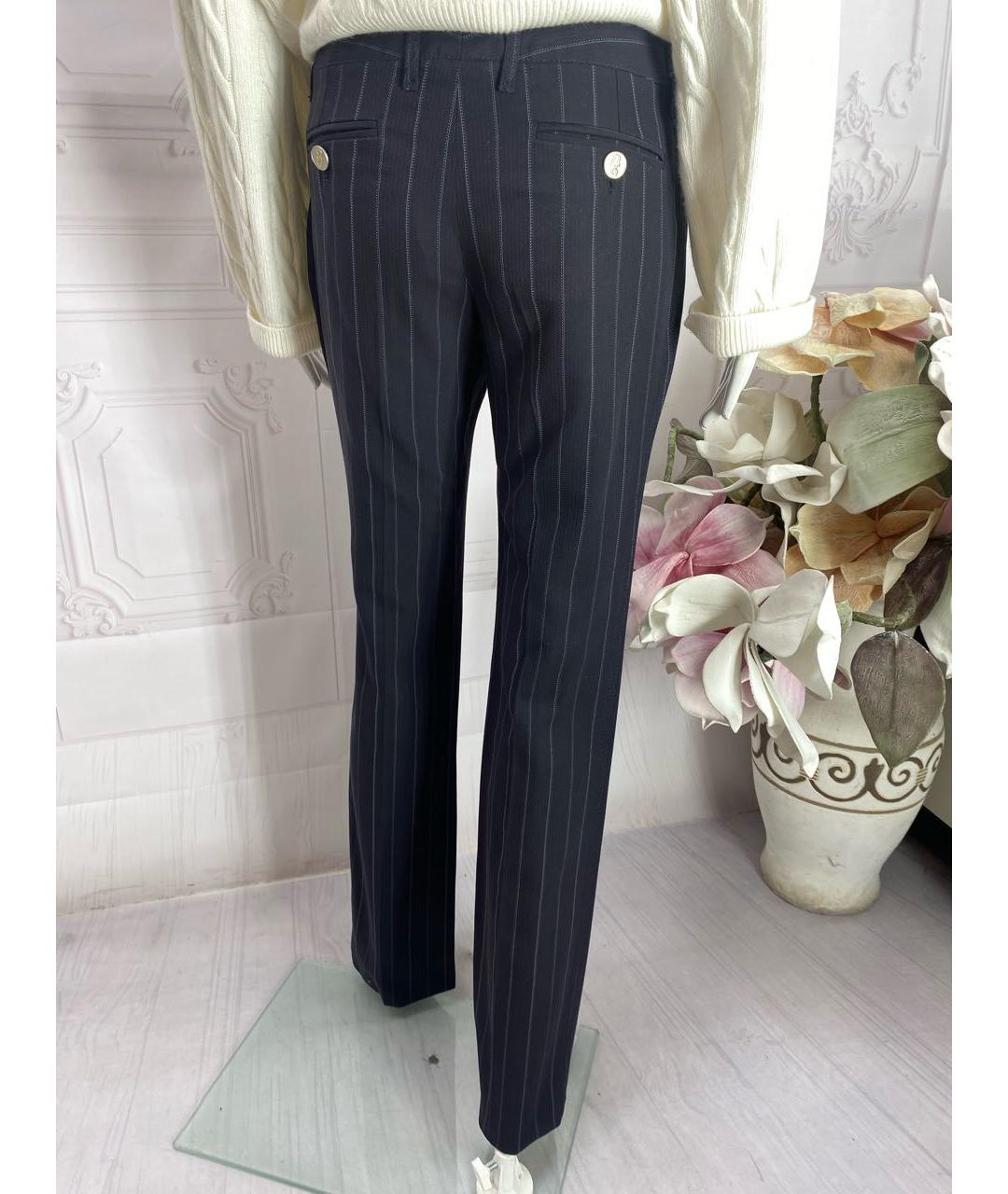 DOLCE&GABBANA Черные хлопковые прямые брюки, фото 2