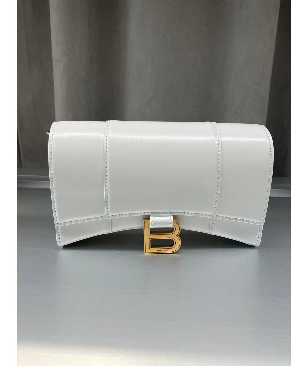 BALENCIAGA Белая кожаная сумка через плечо, фото 3