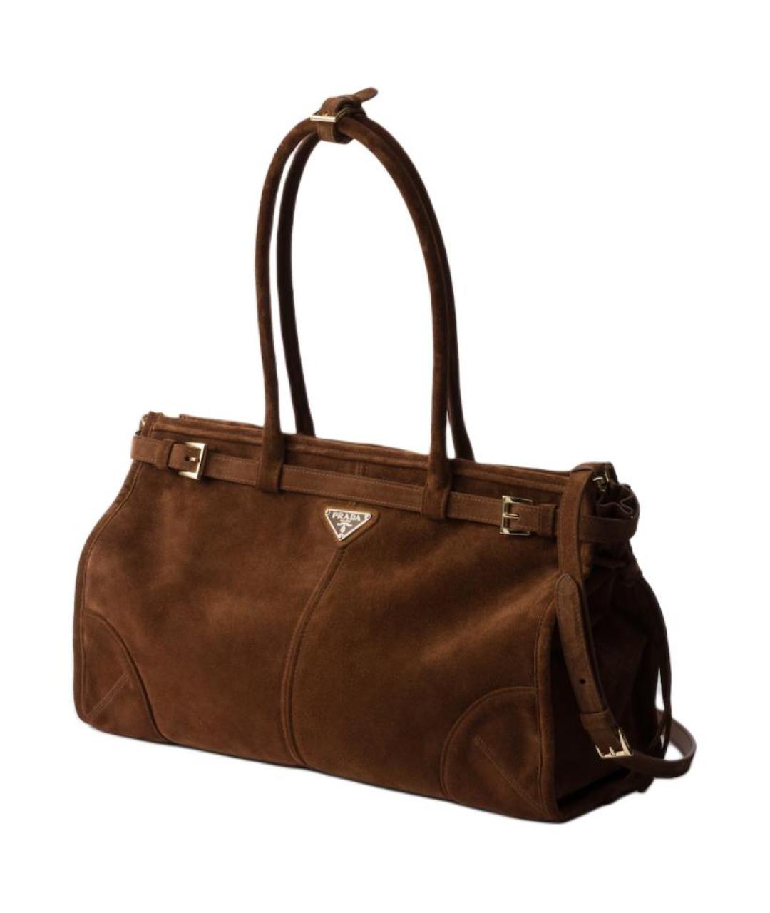 PRADA Коричневая замшевая сумка через плечо, фото 2