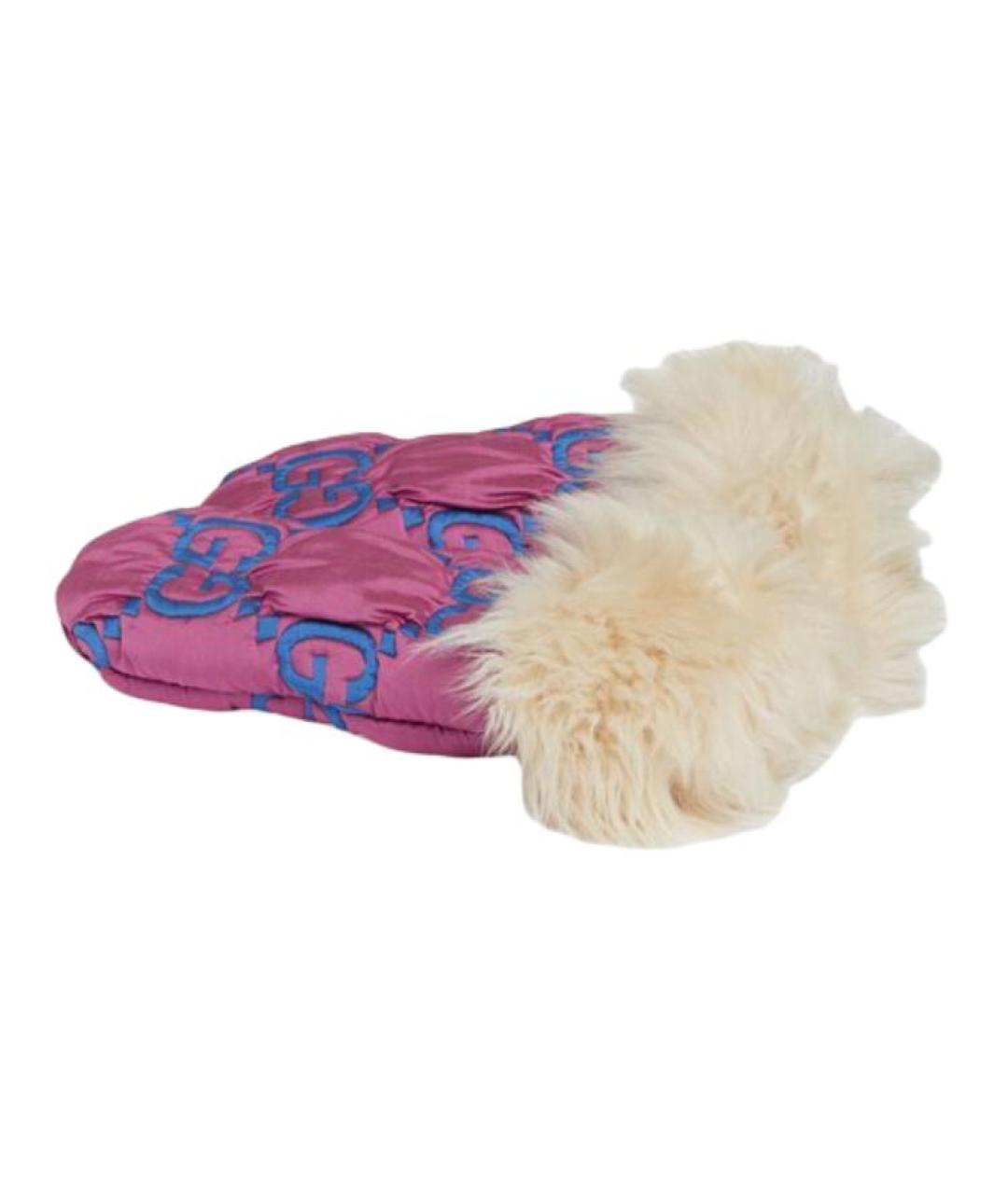 GUCCI Фиолетовые шерстяные варежки, фото 2