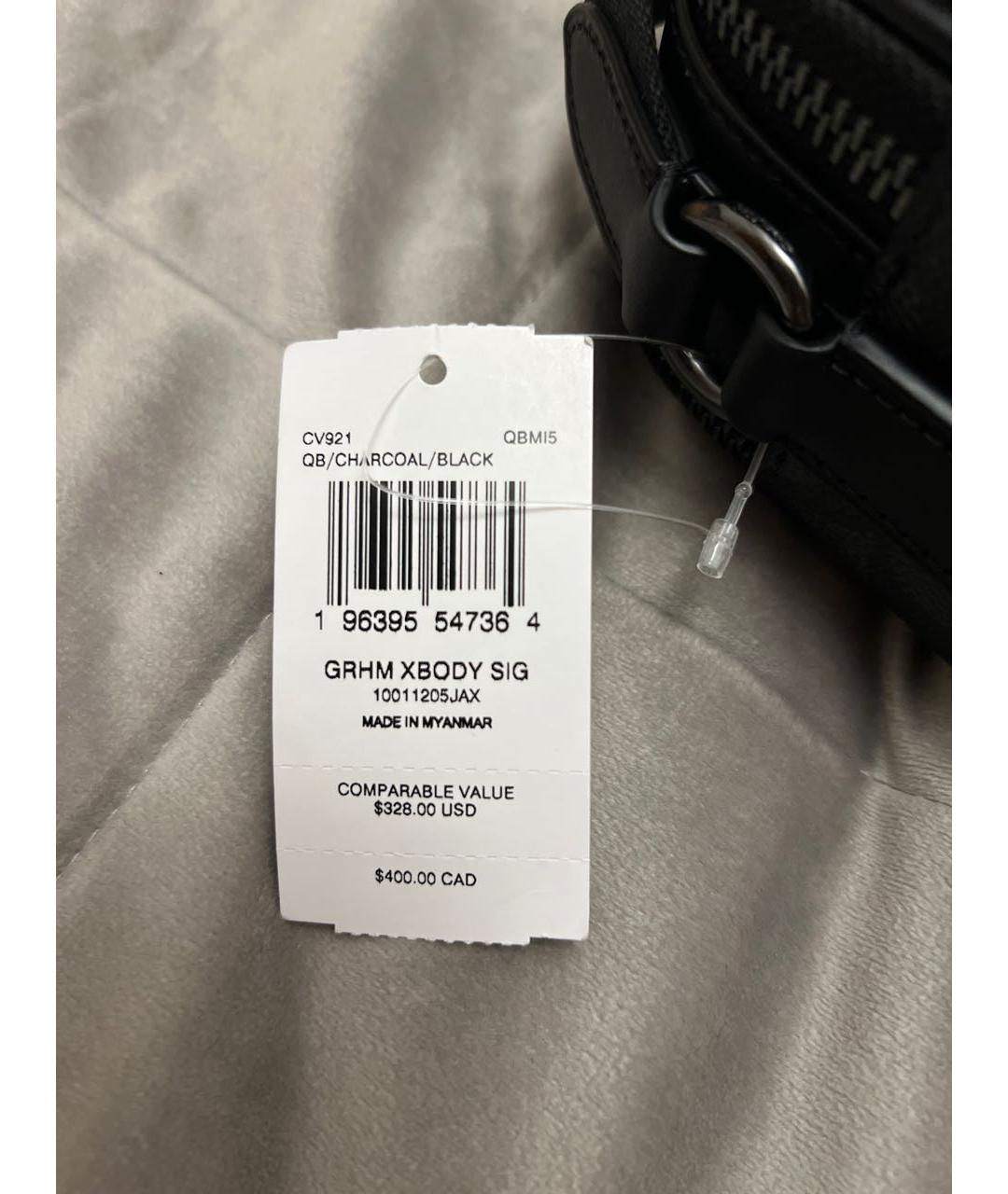 COACH Черная кожаная сумка на плечо, фото 7