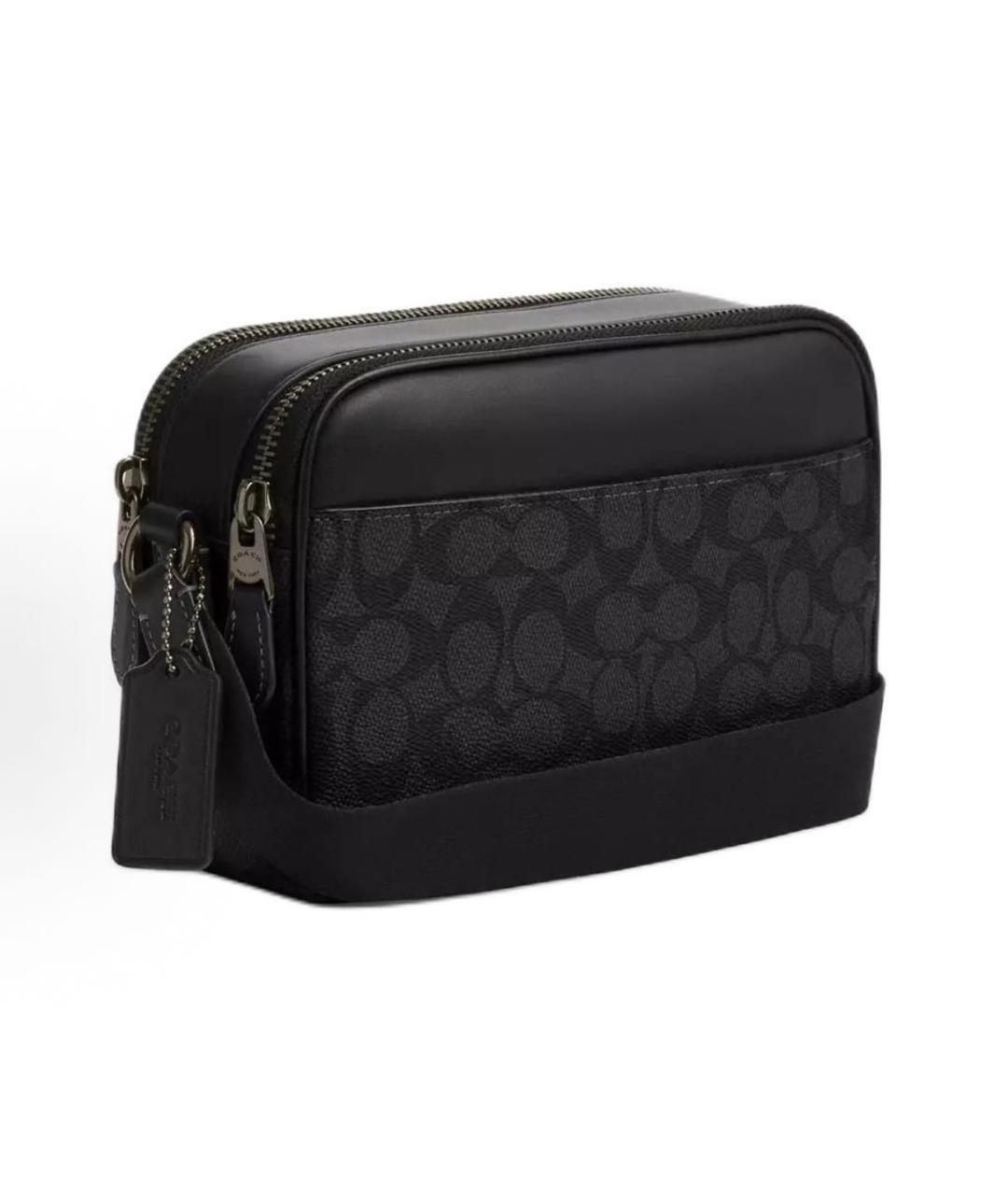 COACH Черная кожаная сумка на плечо, фото 2