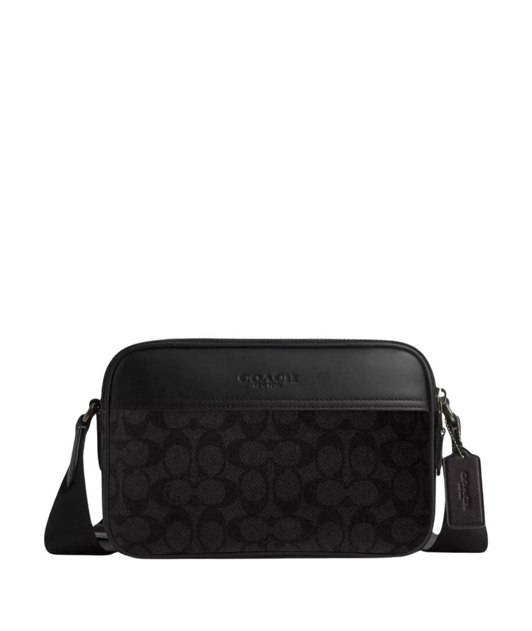 COACH Черная кожаная сумка на плечо, фото 1