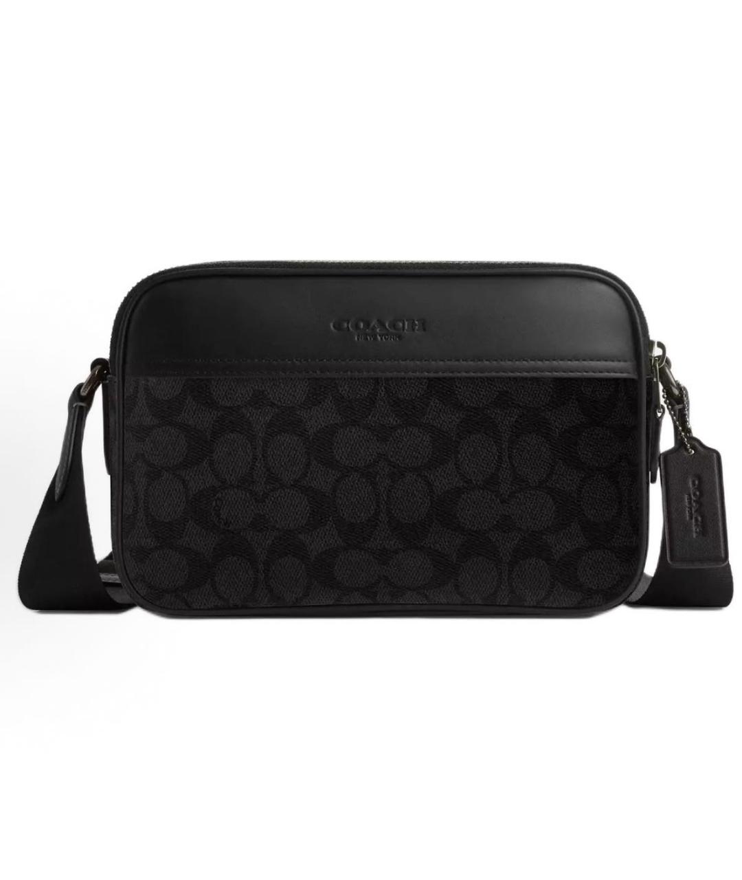 COACH Черная кожаная сумка на плечо, фото 8