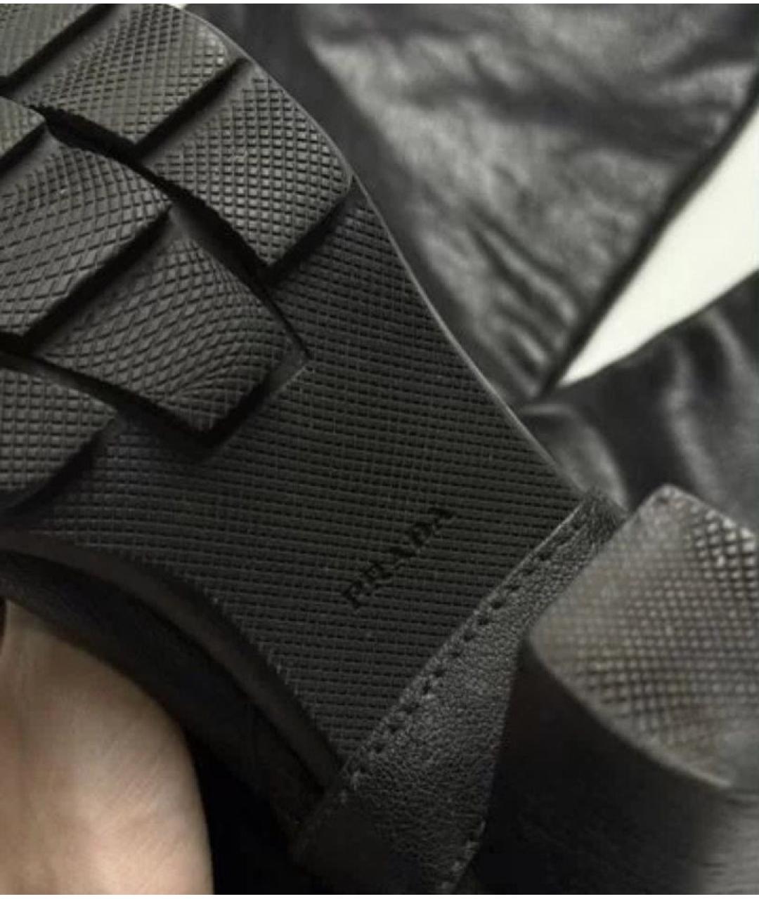 PRADA Черные кожаные сапоги, фото 4