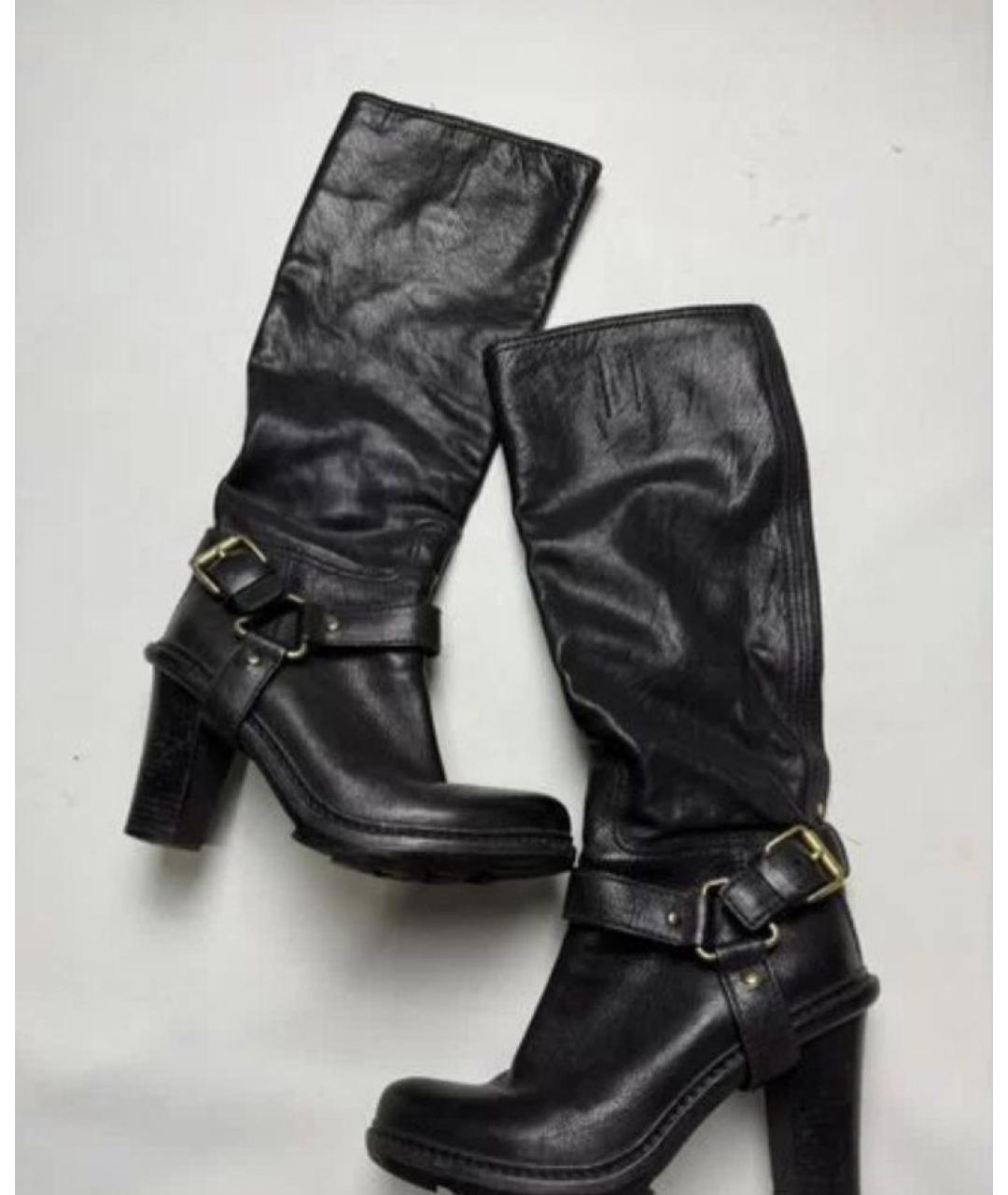 PRADA Черные кожаные сапоги, фото 6