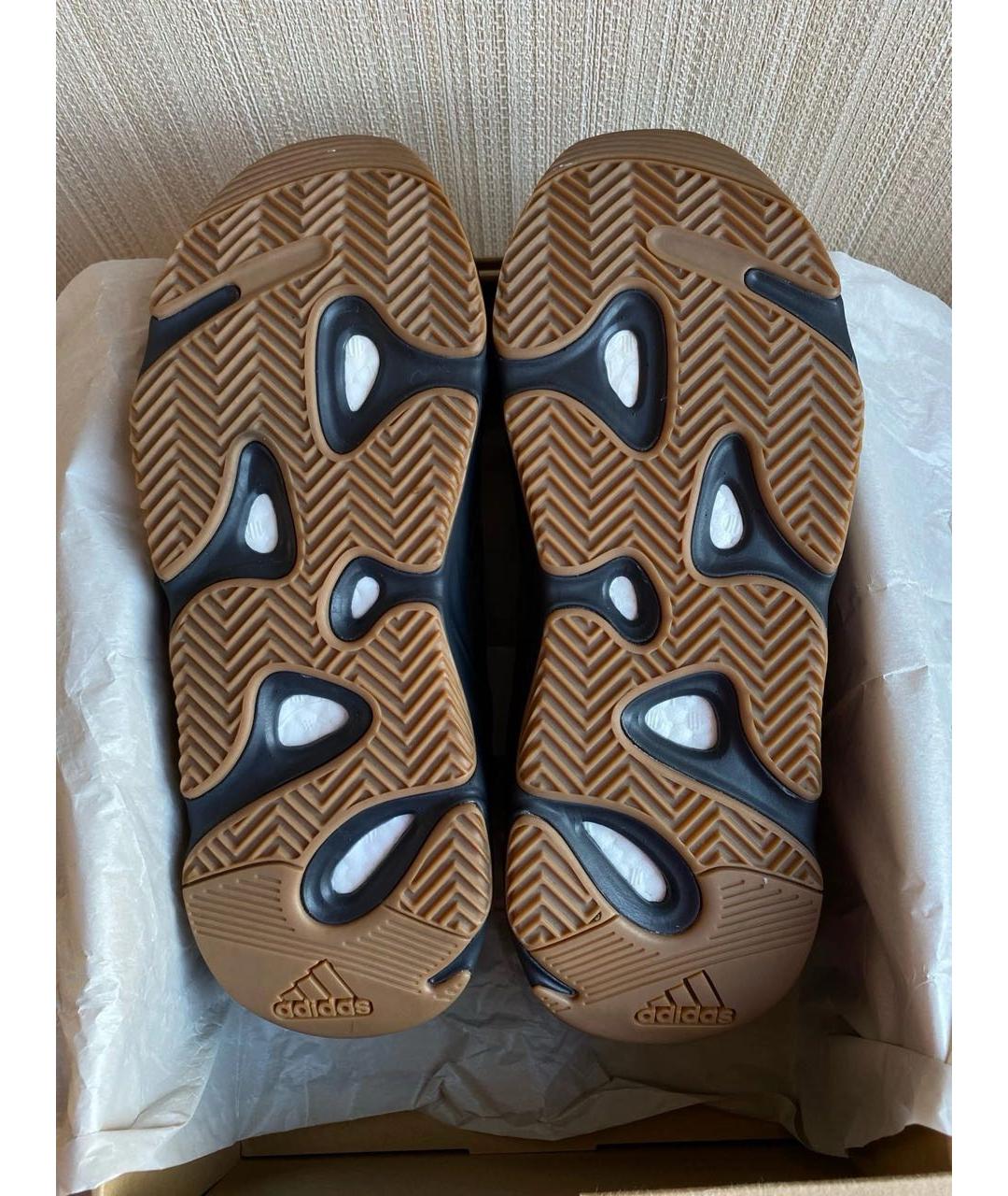 ADIDAS YEEZY Антрацитовые замшевые низкие кроссовки / кеды, фото 5