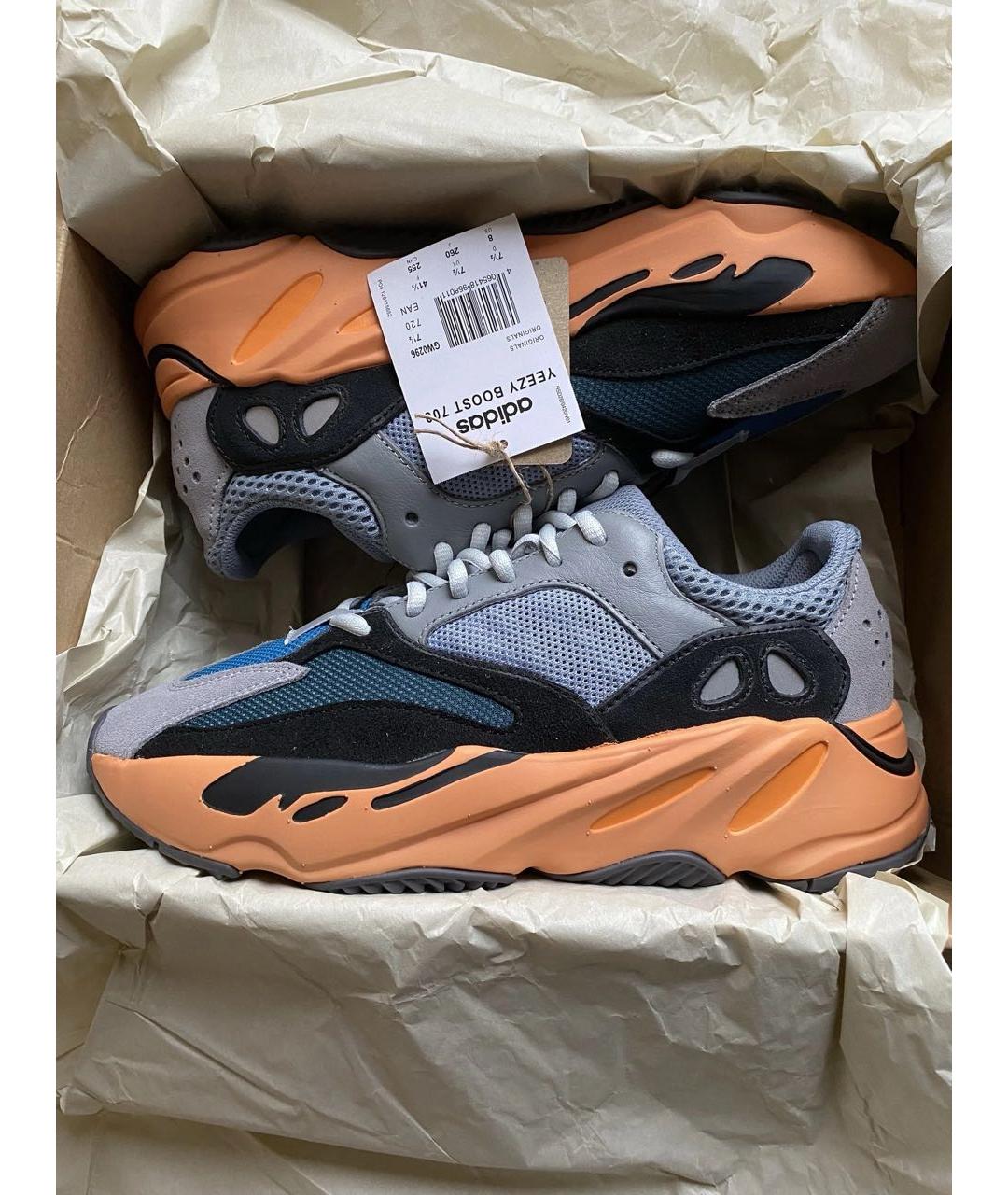 ADIDAS YEEZY Серые замшевые низкие кроссовки / кеды, фото 2