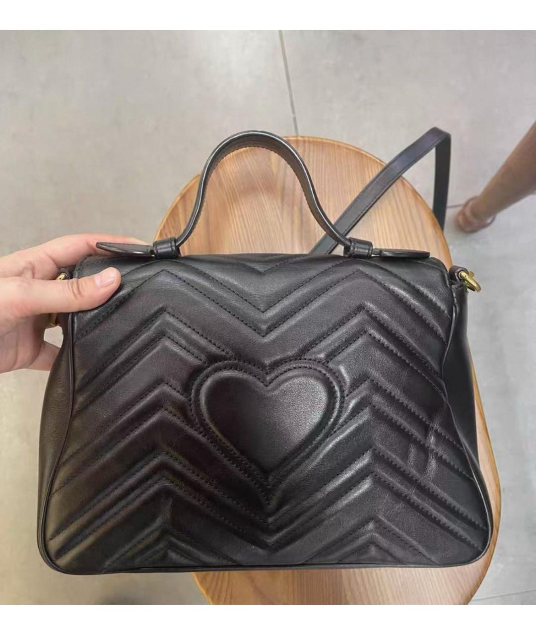 GUCCI Черная кожаная сумка через плечо, фото 5