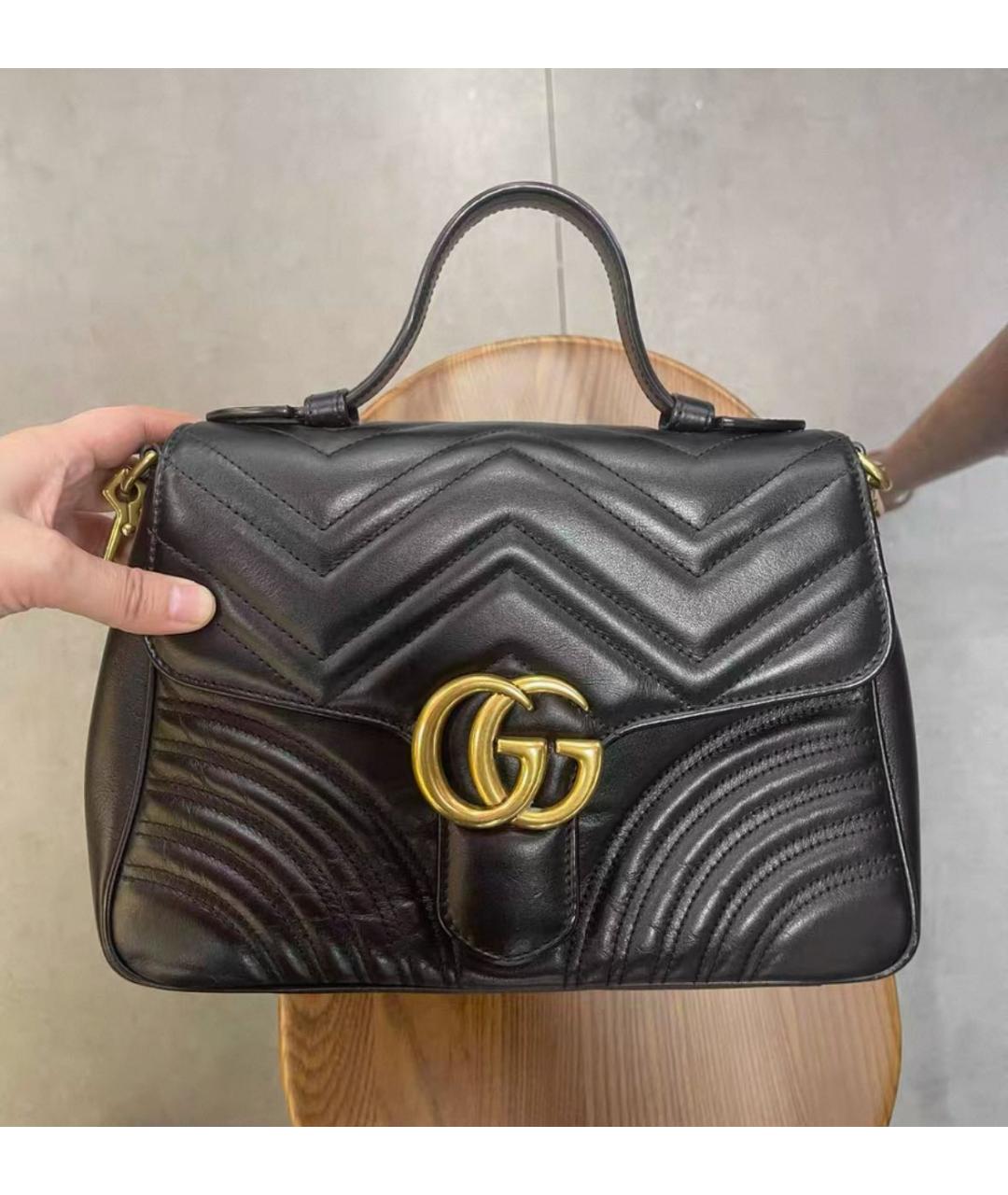 GUCCI Черная кожаная сумка через плечо, фото 2