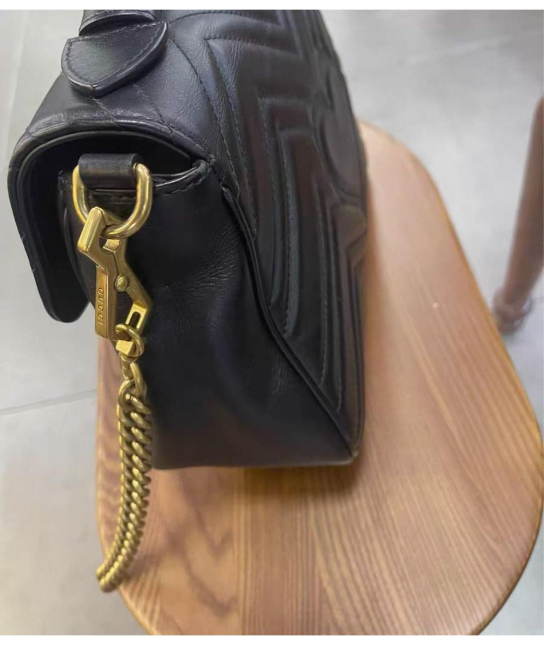 GUCCI Черная кожаная сумка через плечо, фото 4