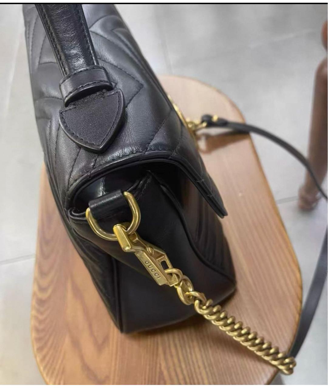 GUCCI Черная кожаная сумка через плечо, фото 3