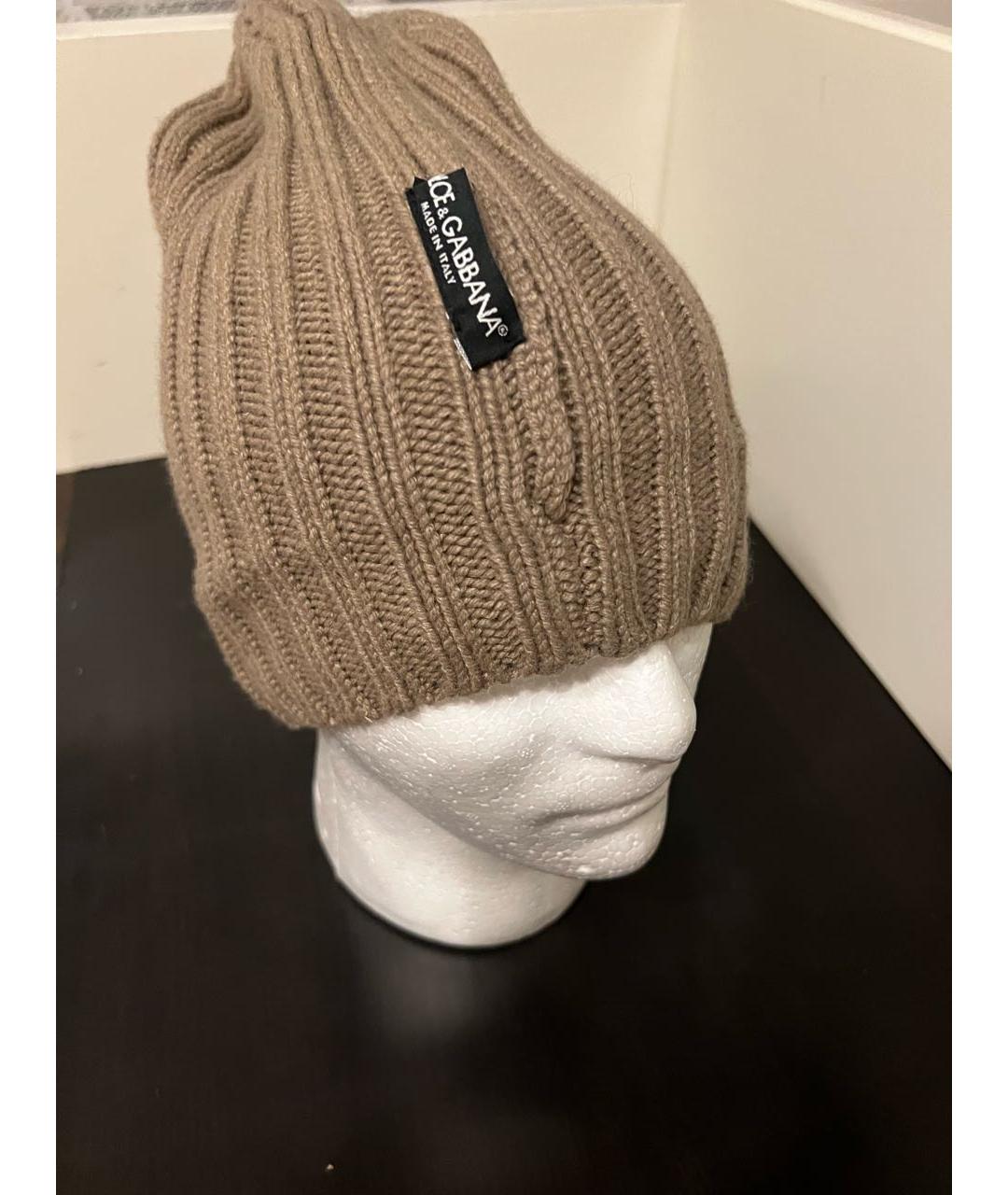 DOLCE&GABBANA Коричневая шерстяная шапка, фото 3