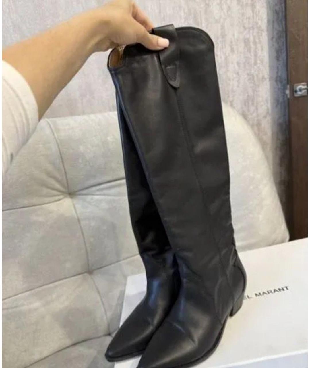 ISABEL MARANT Черные кожаные сапоги, фото 2