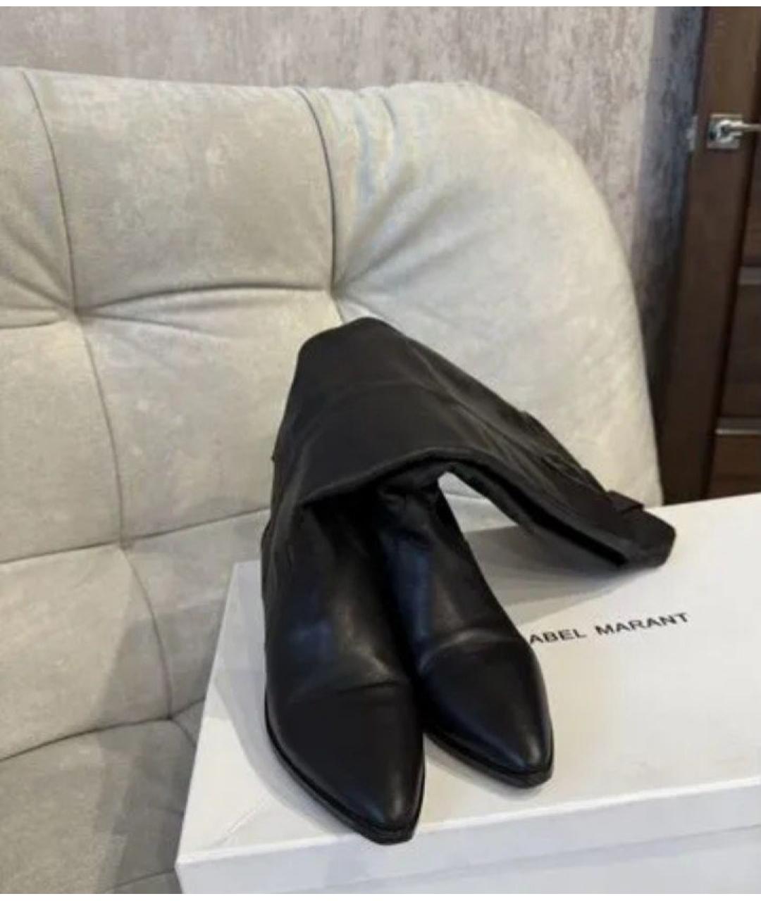 ISABEL MARANT Черные кожаные сапоги, фото 4