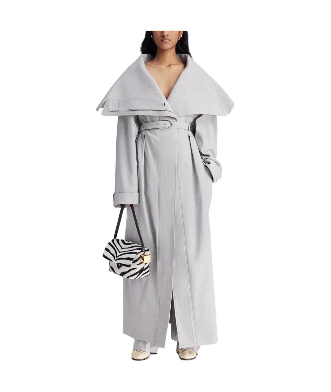 JACQUEMUS Серый хлопковый тренч/плащ, фото 2