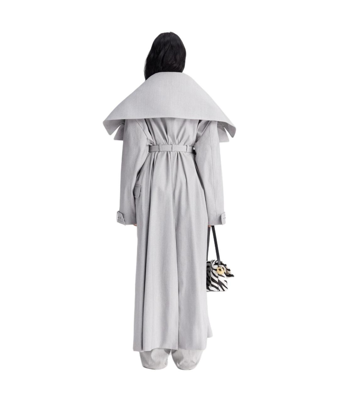 JACQUEMUS Серый хлопковый тренч/плащ, фото 3