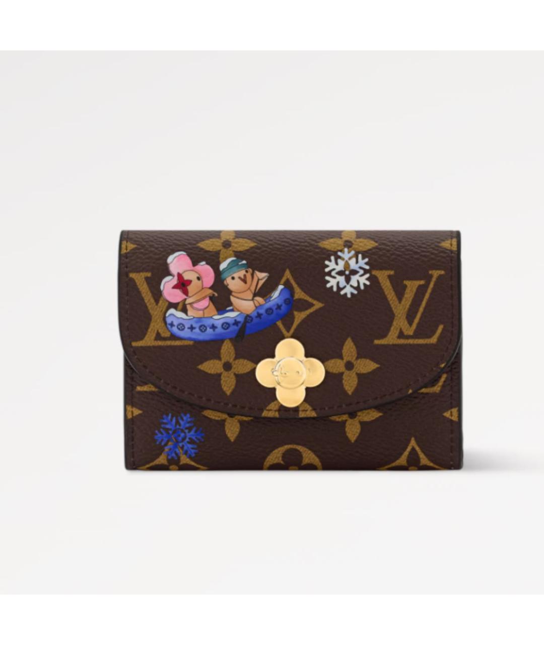 LOUIS VUITTON Коричневый кожаный кошелек, фото 5