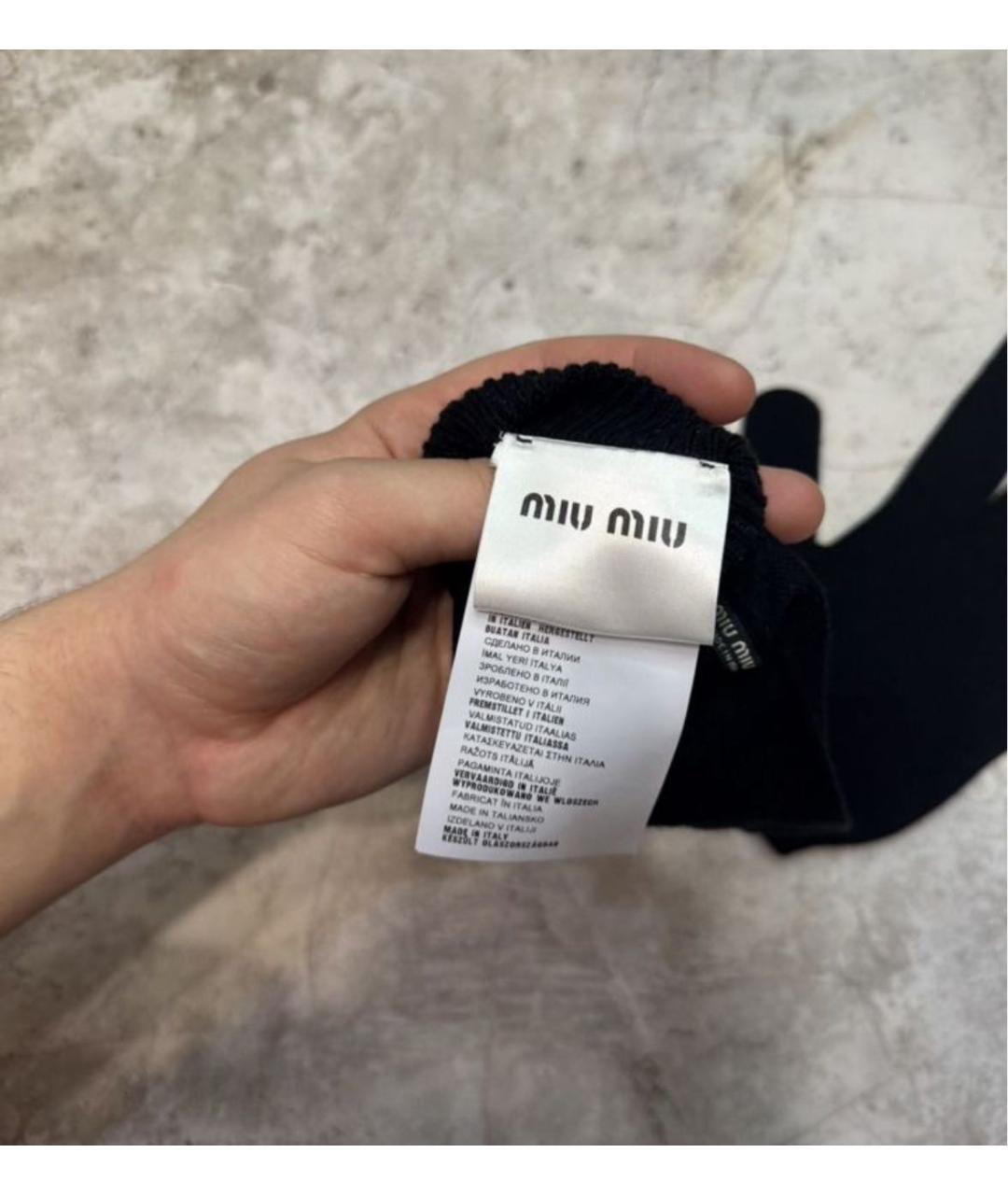 MIU MIU Черные перчатки, фото 4