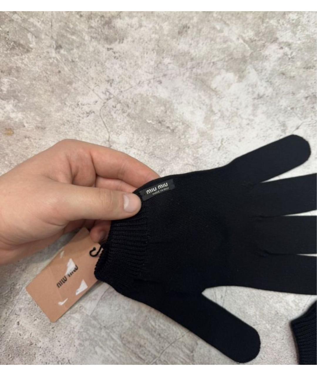 MIU MIU Черные перчатки, фото 2