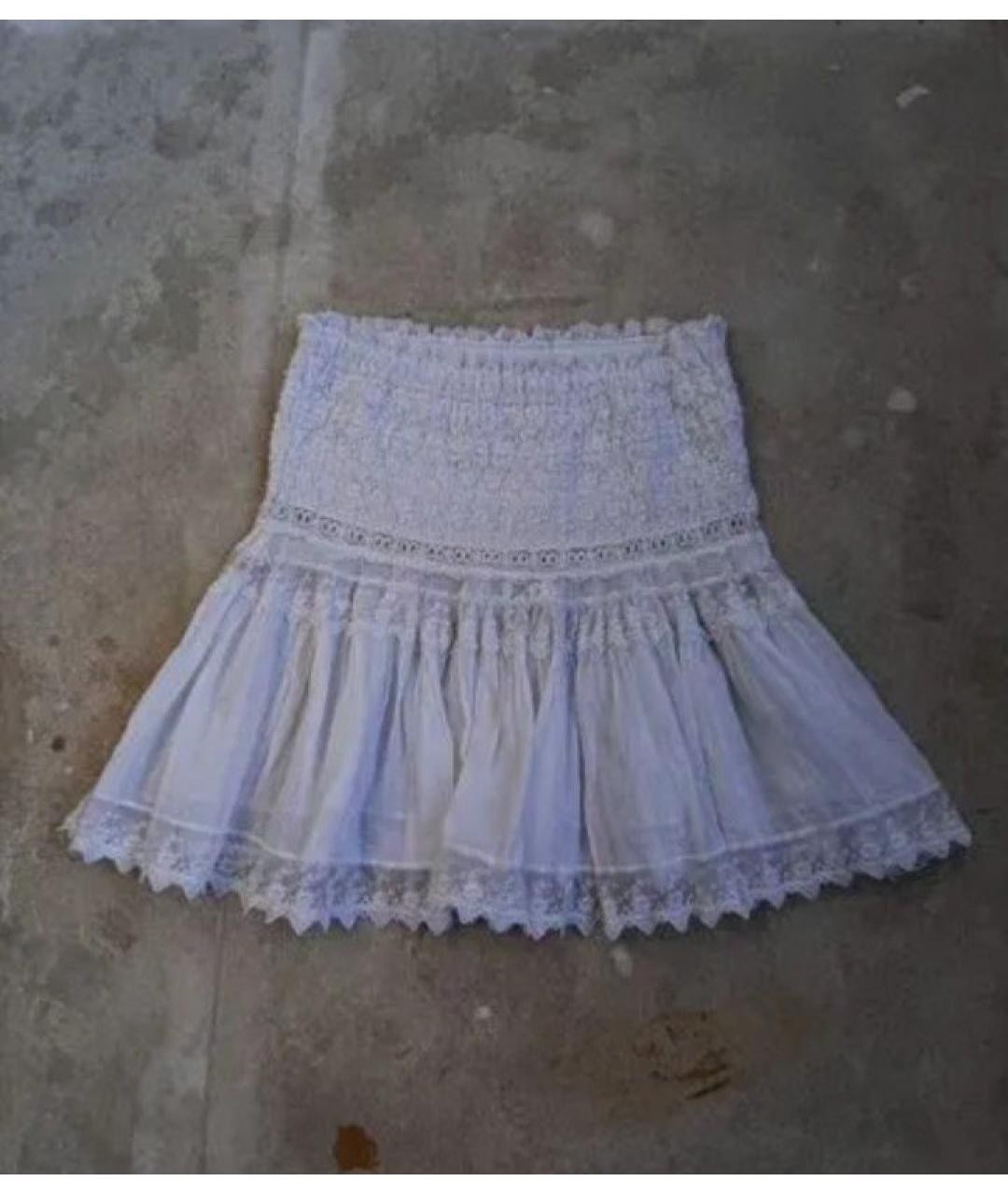 PRADA Белая хлопковая юбка мини, фото 4