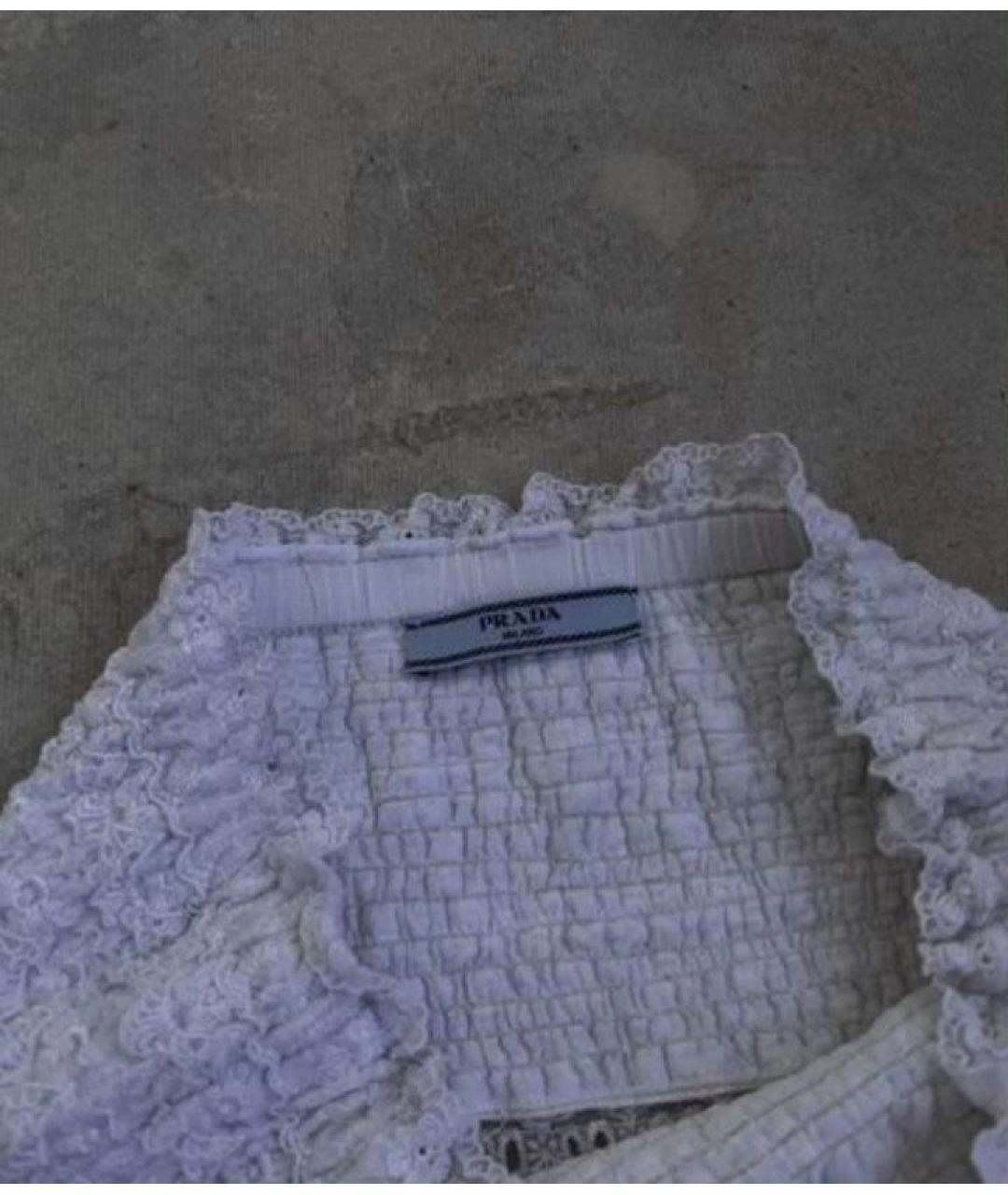 PRADA Белая хлопковая юбка мини, фото 3