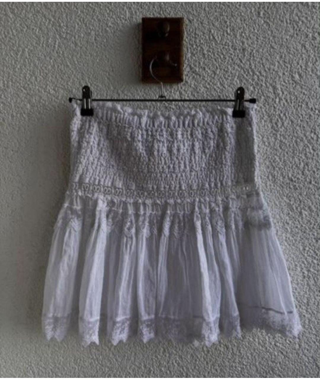 PRADA Белая хлопковая юбка мини, фото 2