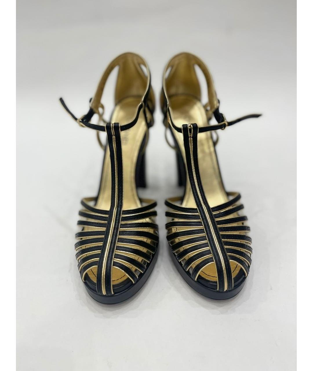 CHANEL Черные кожаные босоножки, фото 2