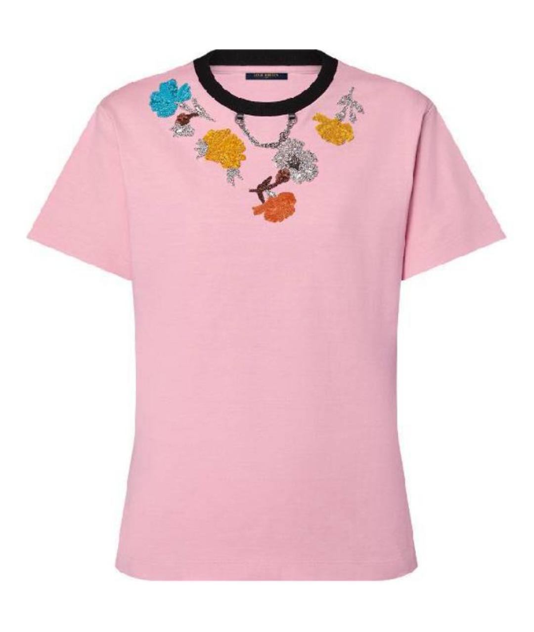 LOUIS VUITTON Розовая хлопковая футболка, фото 1