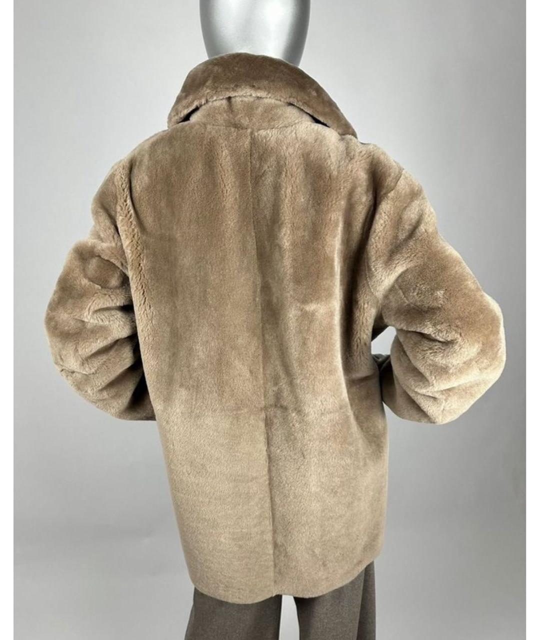 YVES SALOMON Бежевая меховая шуба, фото 6