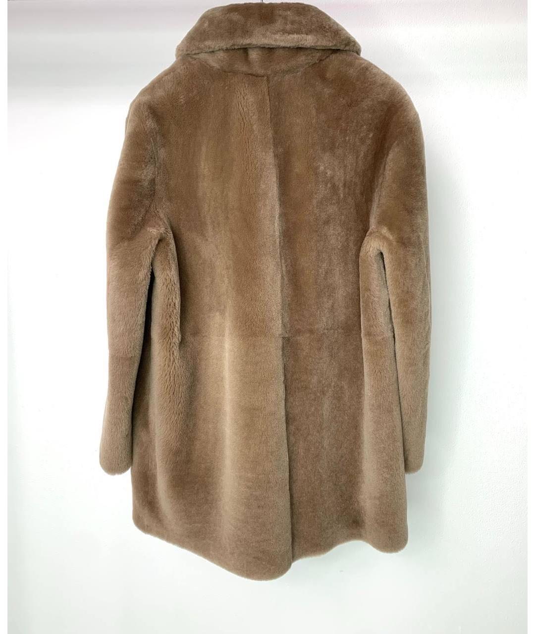 YVES SALOMON Бежевая меховая шуба, фото 2