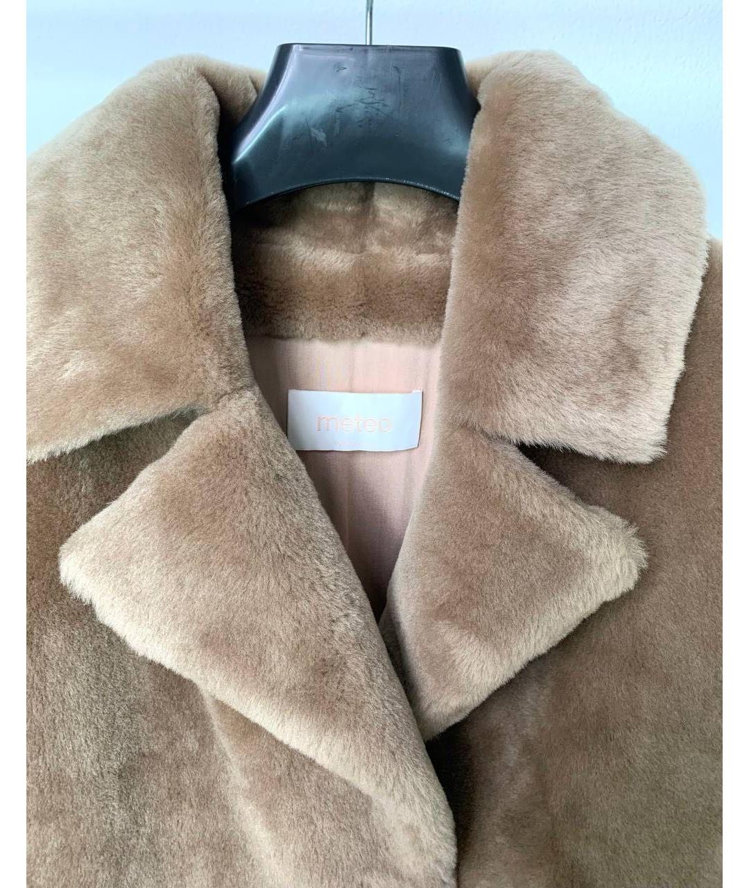 YVES SALOMON Бежевая меховая шуба, фото 4