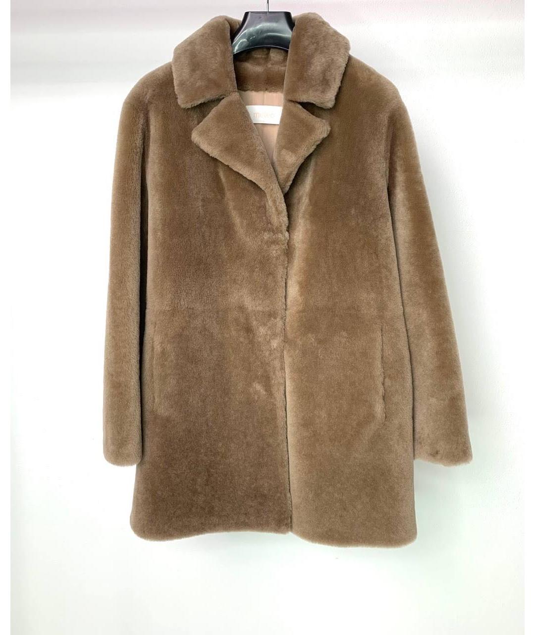 YVES SALOMON Бежевая меховая шуба, фото 9