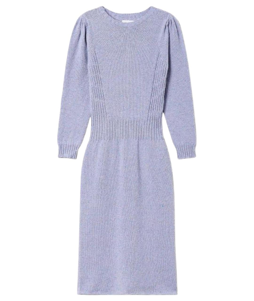 TWIN-SET Фиолетовое шерстяное повседневное платье, фото 1