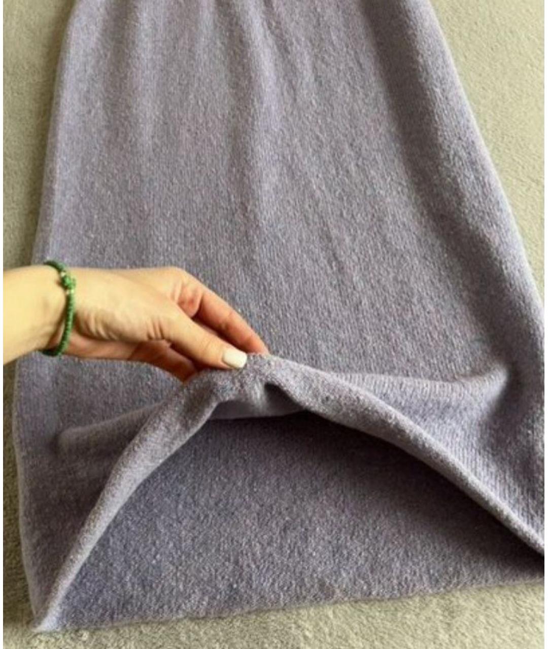 TWIN-SET Фиолетовое шерстяное повседневное платье, фото 7