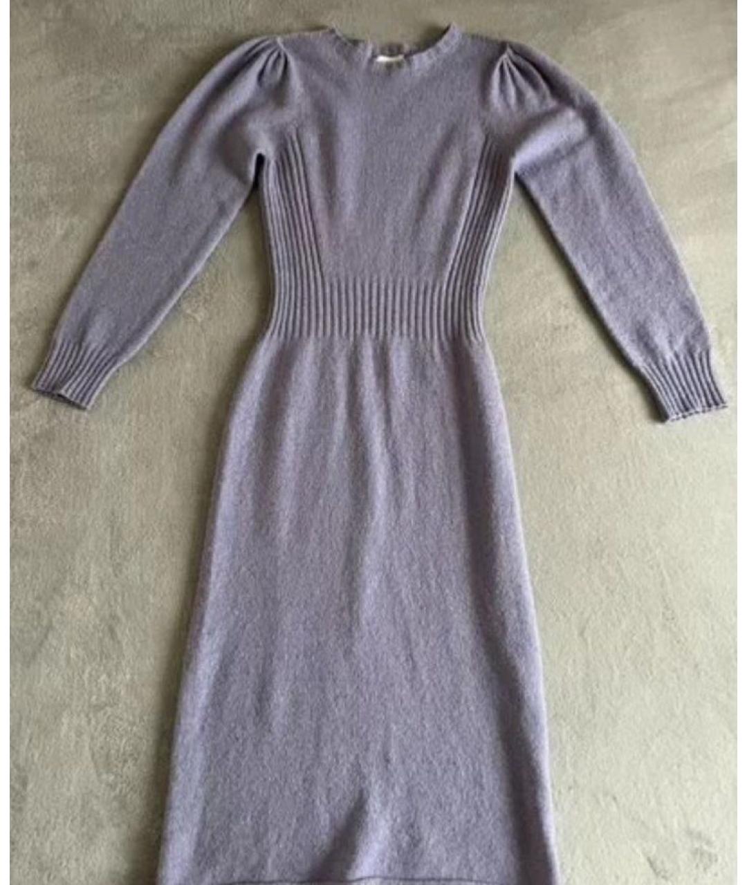 TWIN-SET Фиолетовое шерстяное повседневное платье, фото 2