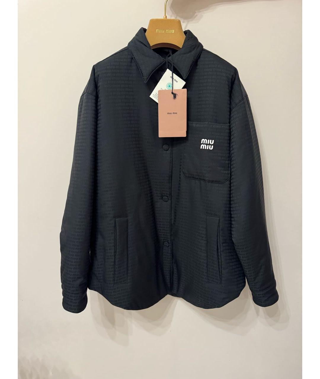 MIU MIU Черная полиэстеровая куртка, фото 2